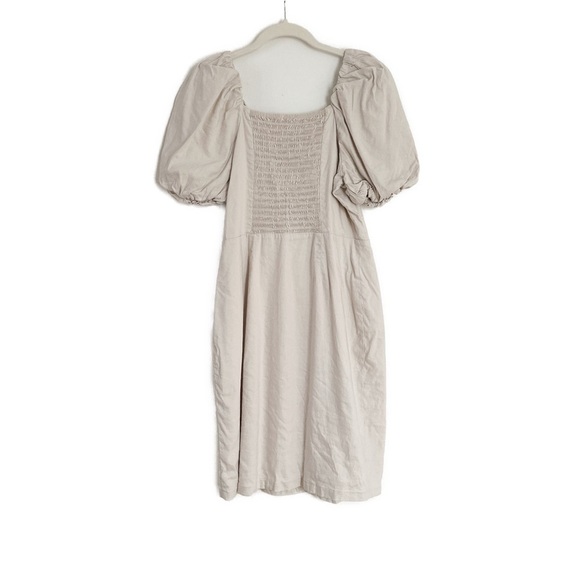 Rachel Parcell Linen Blend Button Front Puff Sleeve Dress Size Medium NWT - Picture 3 of 3